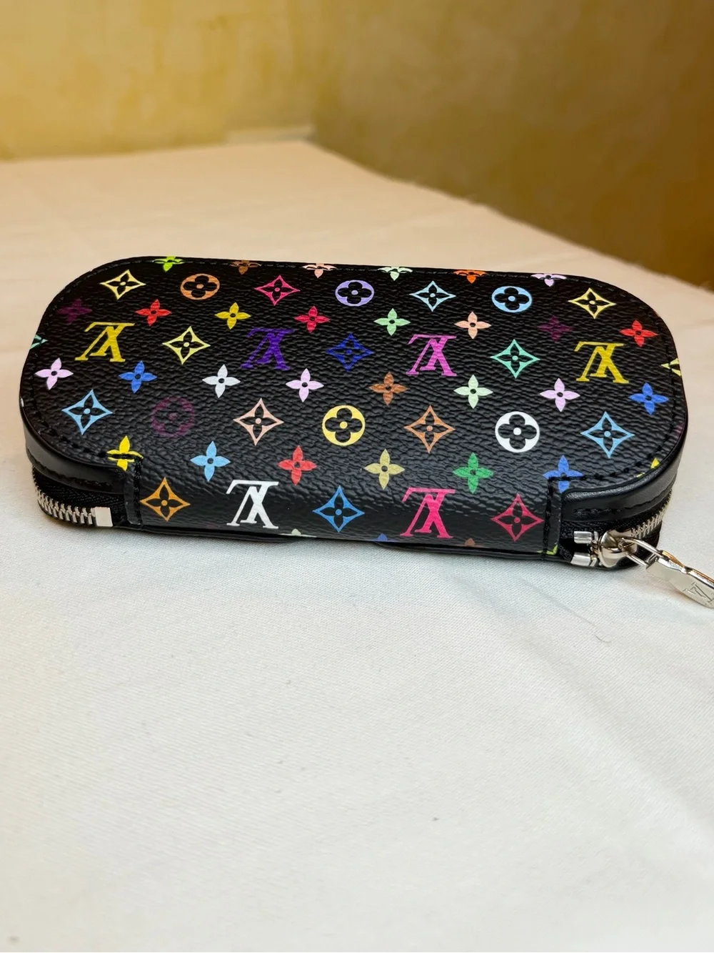 Louis Vuitton x Takashi Murakami Multicolor Monogram Sunglasses Pouch Black